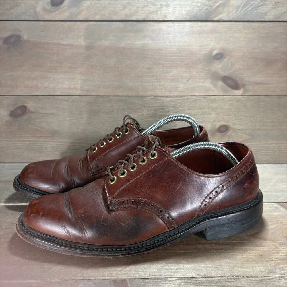 vintage ll bean mens size 8.5 shoes brown leather comfort work oxfords